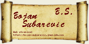 Bojan Šubarević vizit kartica